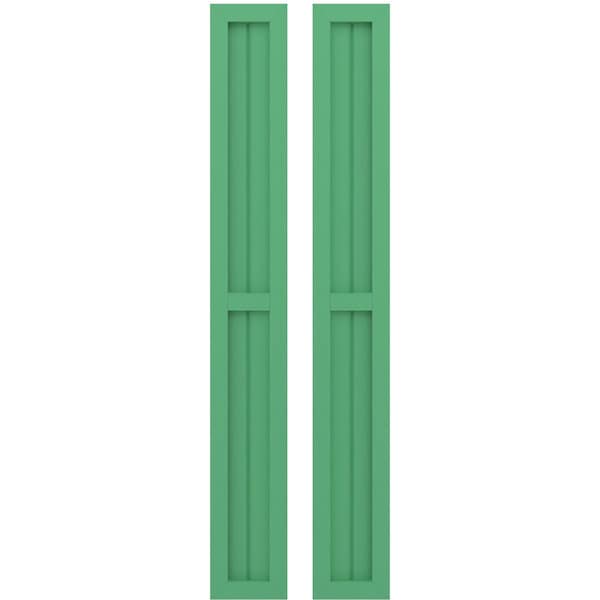 Ekena Millwork Americraft 2-Board Exterior Wood 2 Equal Panel Framed Board-n-Batten Shutters, ARW101BF207X81LPH, PR ARW101BF207X81LPH - main